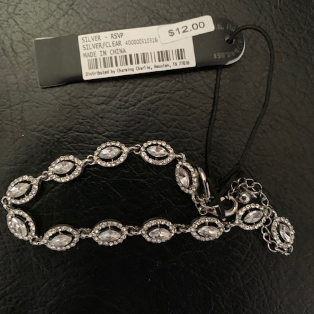 SILVER/CLEAR STONE BRACLET